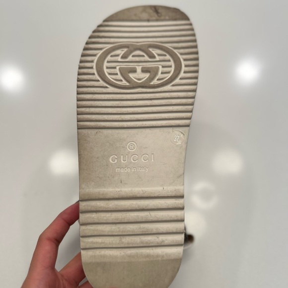 Gucci mini double G sandals, off white rubber - Picture 4 of 4